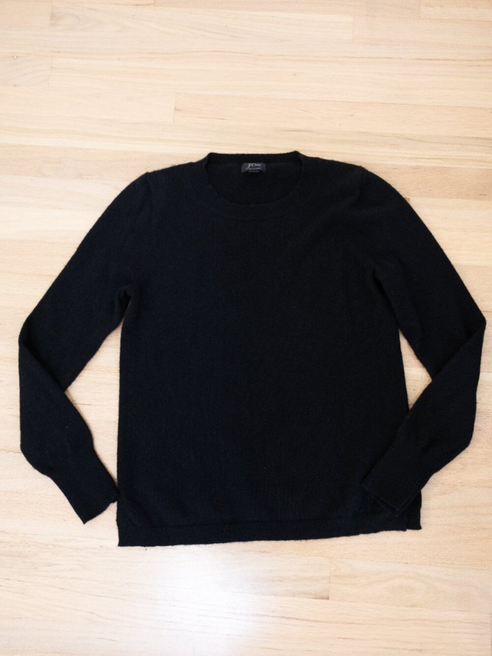 JCrew Everyday Cashmere Slim-Fit Crewneck, Black Women's Large - Picture 2 of 10